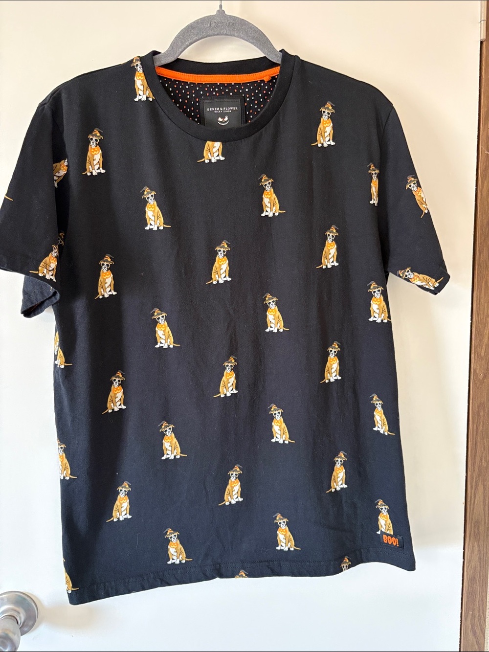 Denim & Flower Ricky Singh Halloween Bulldog T-Shirt Medium Boo Spooky Cute